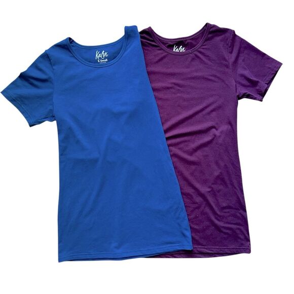 Kalon T-Shirt Bundle Size XS Red Blue Soft Stretchy Basics casual layer cotton - Picture 1 of 3